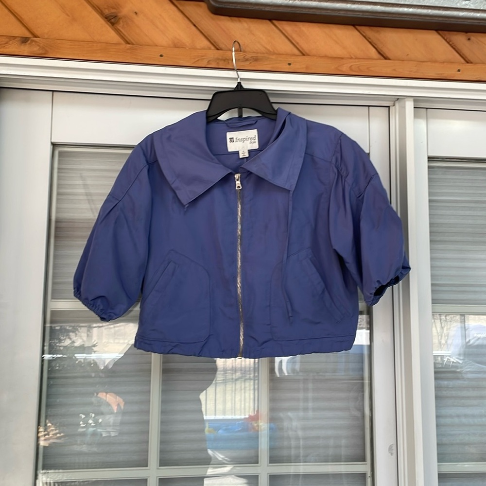 Inspired Blue Cropped Jacket. Size S.